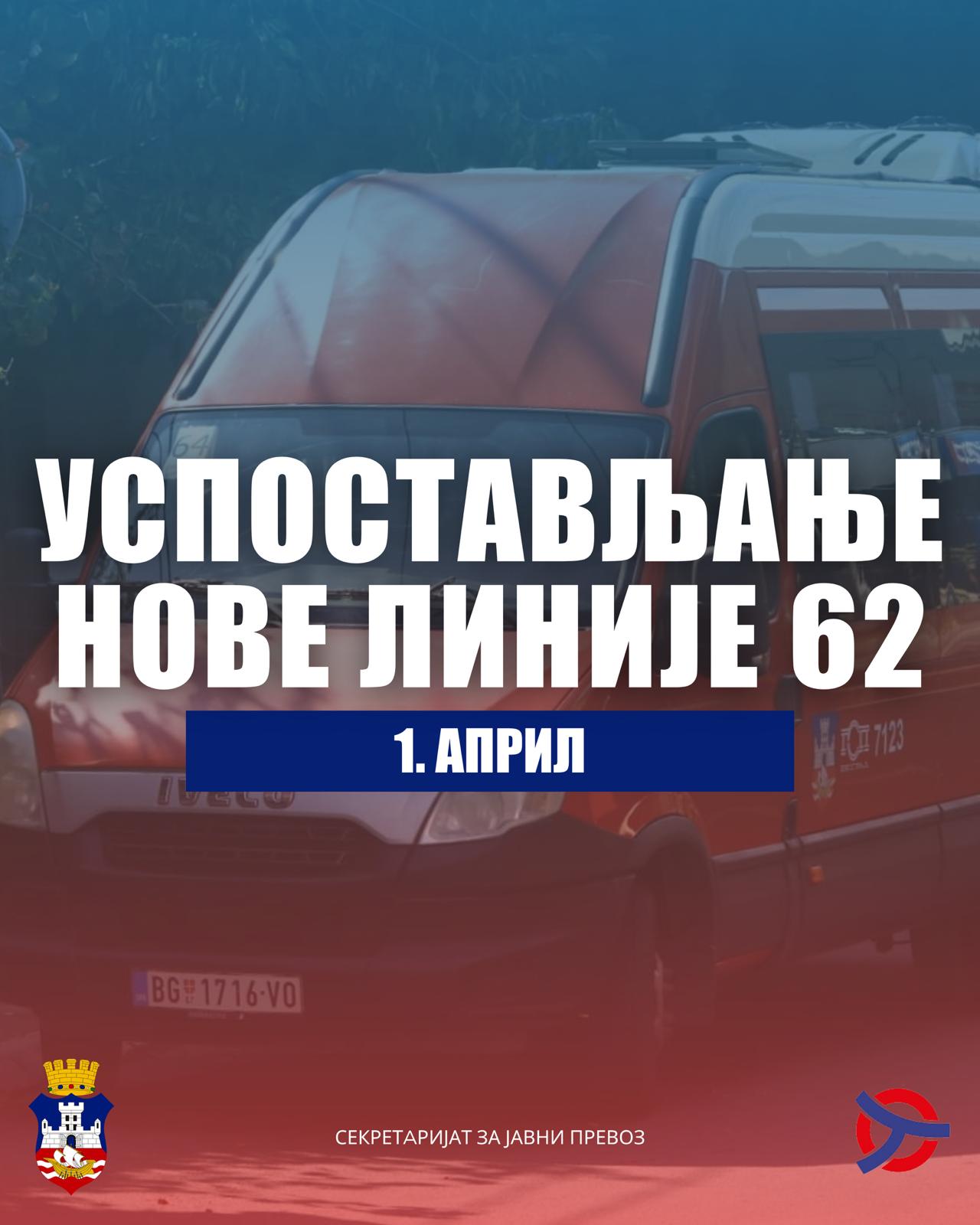 Нова линија 62, градски превоз се уводи у ул. Руди Чајавеца и Љубише Миодраговића